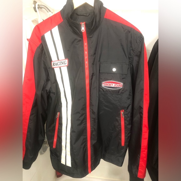 Vintage limited edition Tommy Jeans y2k racing moto jacket size large - Picture 1 of 8